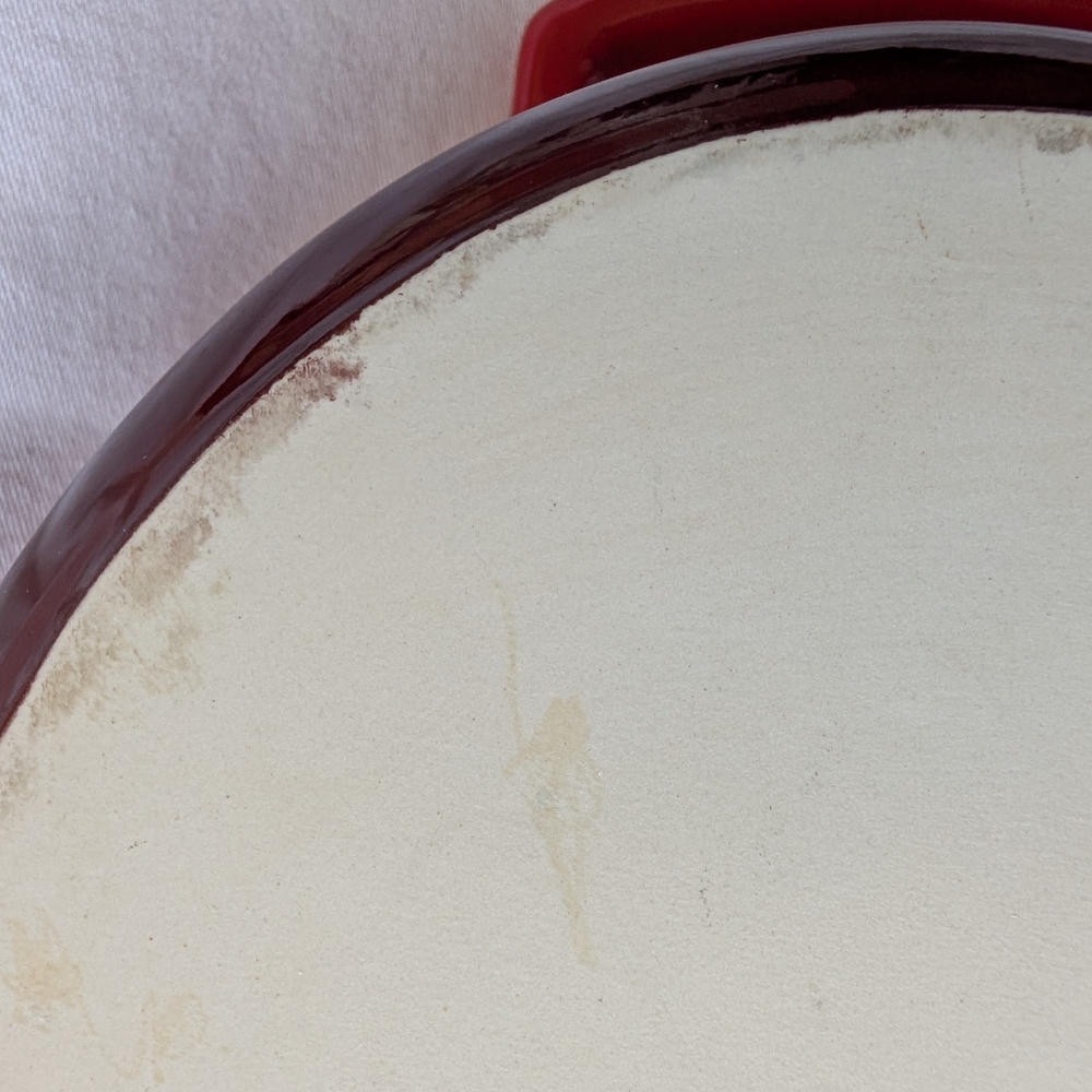 Le Creuset Red Oval Stoneware Baking Dish Tab Handles - Picture 10 of 12